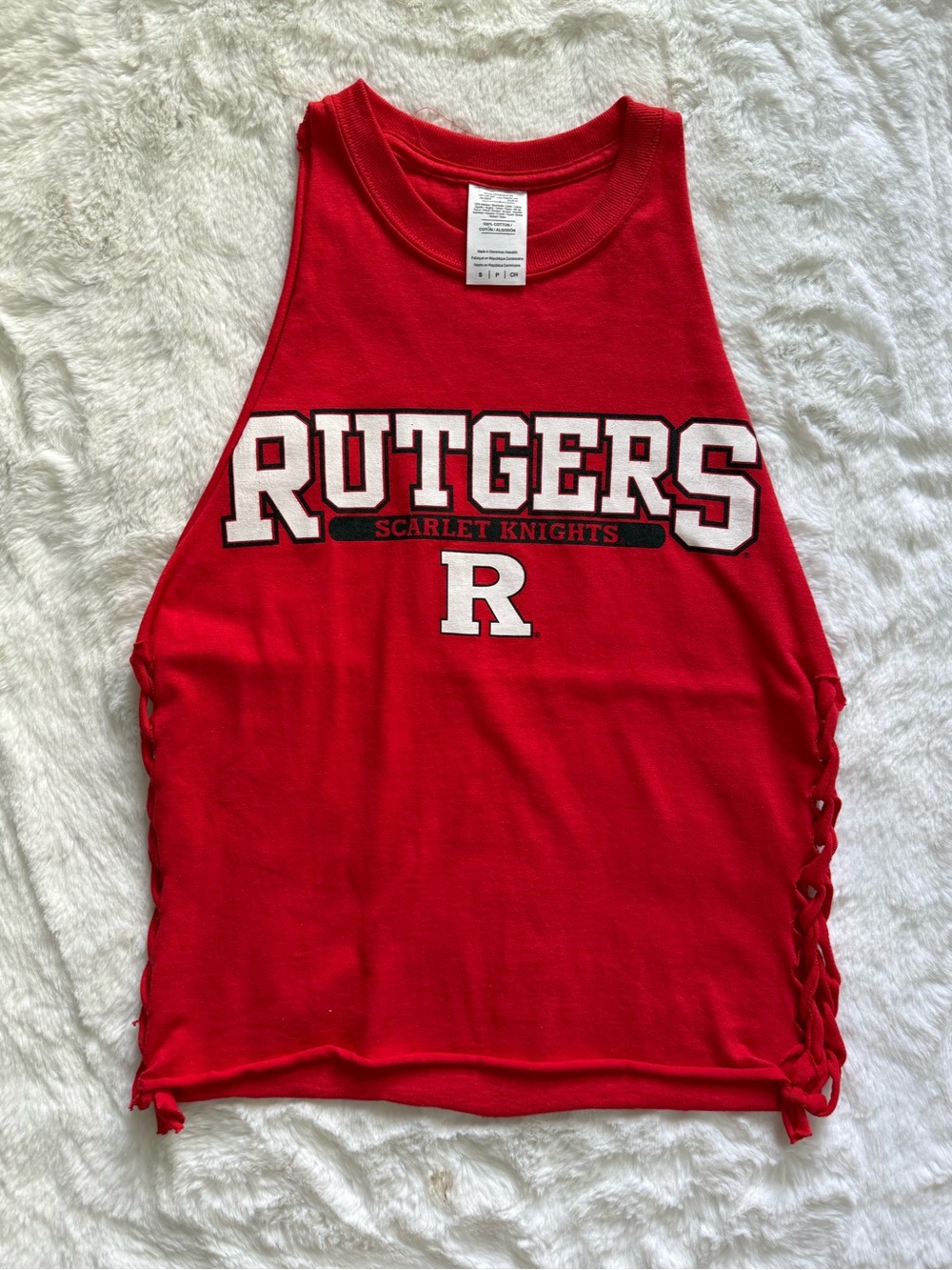 NWOT Rutgers Scarlet Knights Braided Tank Top